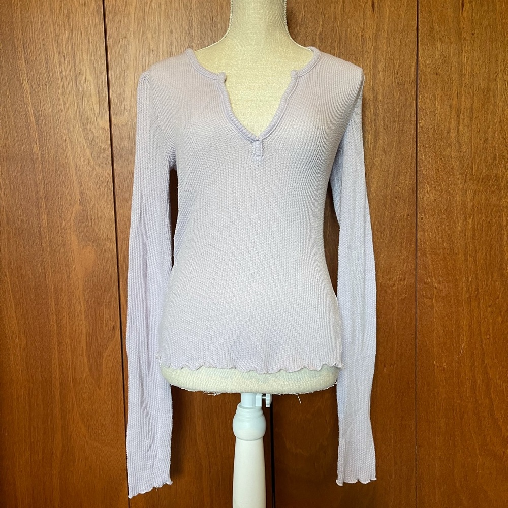 Urban Outfitters Out From Under Lilac Henley Tee M